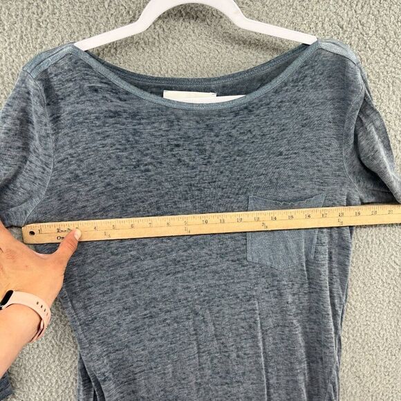 Brochu Walker Linen Knit Tunic Top Size Medium Blue Gray Lagenlook - Picture 3 of 9